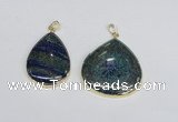 NGP2928 30*40mm - 35*40mm flat teardrop chrysocolla pendants