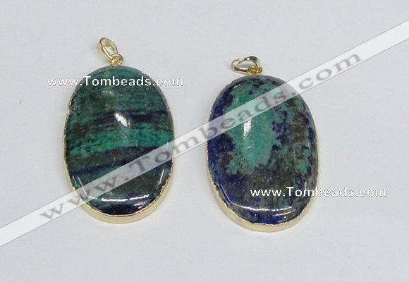 NGP2929 30*50mm - 32*52mm oval chrysocolla pendants