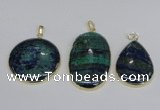 NGP2931 30*40mm - 30*50mm freeform chrysocolla gemstone pendants