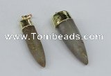 NGP2959 10*40mm - 15*50mm bullet agate gemstone pendants