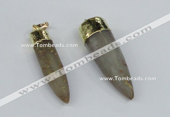 NGP2959 10*40mm - 15*50mm bullet agate gemstone pendants