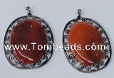 NGP2971 50*60mm oval agate gemstone pendants wholesale