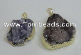 NGP2976 25*30mm – 25*35mm freeform druzy agate pendants