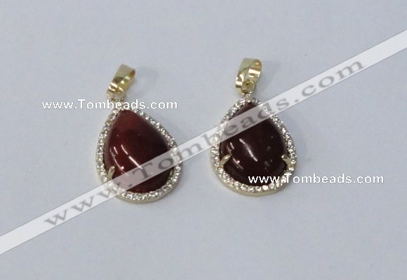 NGP3004 15*20mm flat teardrop agate gemstone pendants wholesale