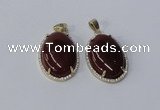 NGP3017 20*30mm oval agate gemstone pendants wholesale