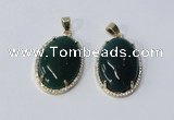 NGP3019 20*30mm oval agate gemstone pendants wholesale