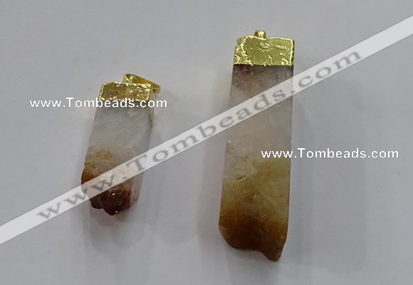 NGP3041 10*35mm – 12*50mm sticks citrine gemstone pendants