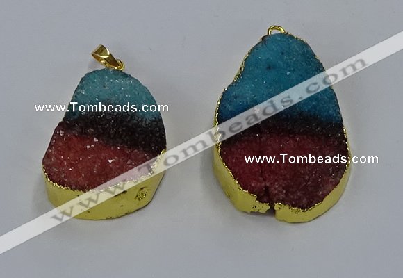 NGP3043 25*35mm – 30*40mm freeform druzy agate pendants