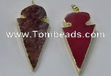 NGP3052 25*50mm - 28*55mm arrowhead agate pendants wholesale