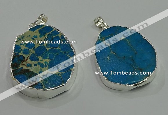 NGP3059 25*35mm – 35*45mm freeform sea sediment jasper pendants