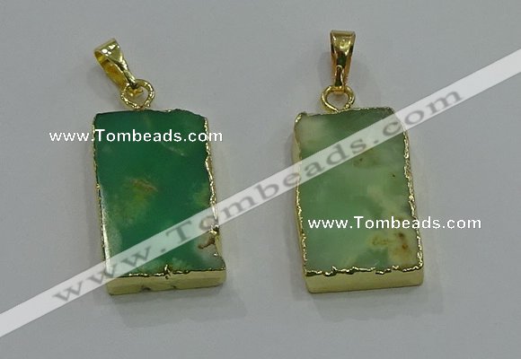 NGP3062 13*18mm – 15*25mm rectangle Australia chrysoprase pendants