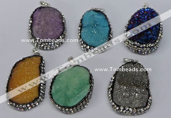 NGP3097 25*35mm – 30*40mm freeform druzy agate pendants