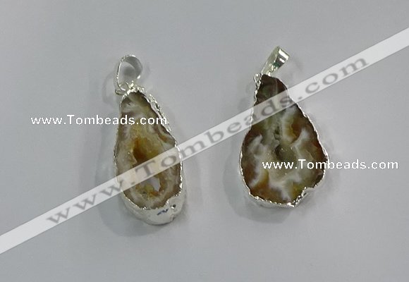 NGP3100 25*40mm - 30*50mm freeform druzy agate gemstone pendants