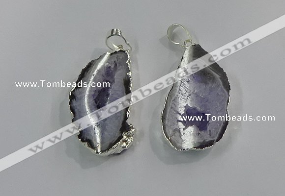 NGP3101 25*40mm - 30*50mm freeform druzy agate gemstone pendants