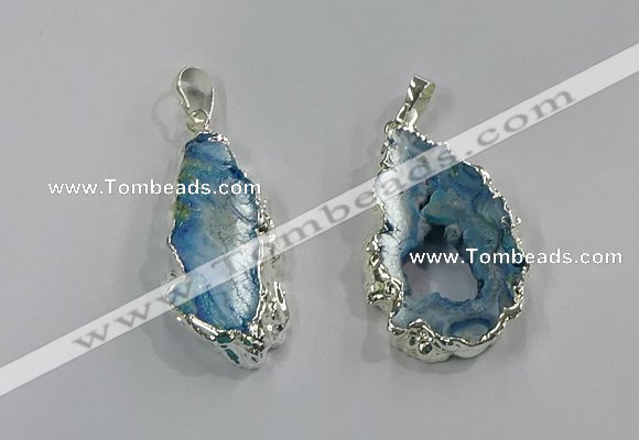 NGP3103 25*40mm - 30*50mm freeform druzy agate gemstone pendants