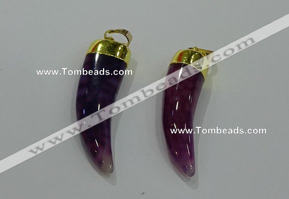 NGP3111 10*40mm - 12*45mm oxhorn agate pendants wholesale