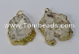 NGP3135 25*35mm - 40*50mm freeform plated druzy agate pendants