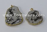 NGP3145 25*35mm - 40*50mm freeform plated druzy agate pendants