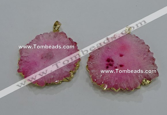 NGP3197 35*40mm - 45*50mm freeform druzy agate pendants