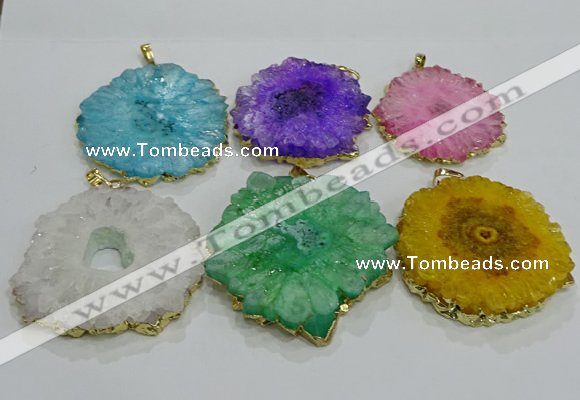 NGP3201 35*40mm - 45*50mm freeform druzy agate pendants