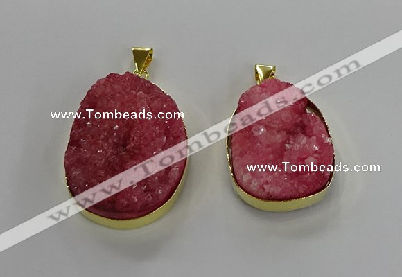 NGP3213 30*40mm - 35*45mm freeform druzy agate pendants