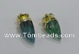 NGP3251 15*30mm - 18*35mm faceted bullet fluorite pendants