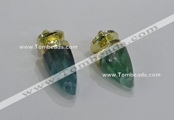 NGP3251 15*30mm - 18*35mm faceted bullet fluorite pendants