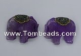 NGP3262 40*48mm - 45*50mm elephant agate gemstone pendants