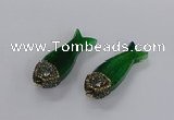 NGP3277 16*52mm - 18*56mm fish-shaped agate gemstone pendants