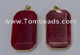 NGP3283 35*60mm octagonal agate gemstone pendants wholesale