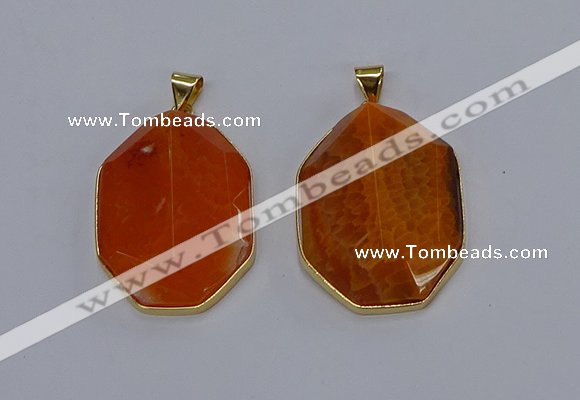 NGP3303 35*45mm freeform agate gemstone pendants wholesale