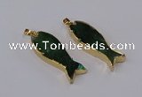 NGP3316 16*50mm - 18*52mm fish-shaped agate gemstone pendants