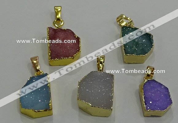 NGP3329 8*12mm - 15*20mm freeform druzy agate gemstone pendants