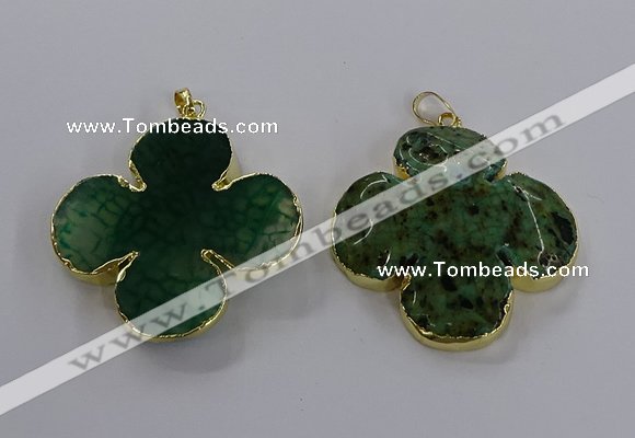 NGP3337 43*45mm - 45*47mm flower agate gemstone pendants