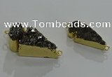 NGP3407 12*28mm - 16*32mm arrowhead plated druzy agate pendants