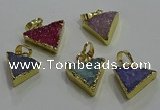 NGP3435 12*16mm - 15*20mm triangle druzy agate gemstone pendants