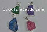 NGP3448 18*25mm - 20*30mm freeform druzy agate gemstone pendants