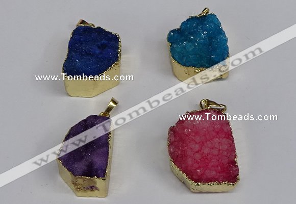 NGP3472 20*30mm - 25*35mm freeform druzy agate pendants wholesale