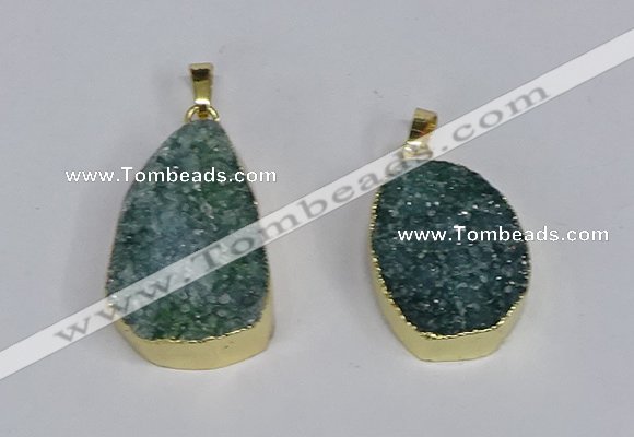 NGP3479 18*25mm - 20*30mm freeform druzy agate gemstone pendants