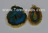 NGP3486 40*50mm - 50*65mm freeform druzy agate gemstone pendants