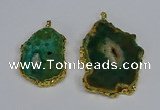 NGP3487 40*50mm - 50*65mm freeform druzy agate gemstone pendants