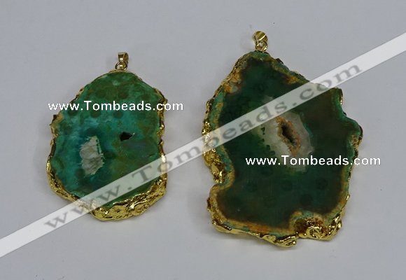 NGP3487 40*50mm - 50*65mm freeform druzy agate gemstone pendants