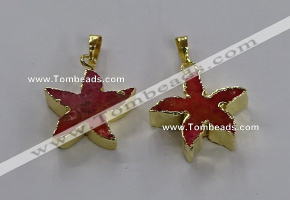 NGP3512 24*25mm starfish fossil coral pendants wholesale