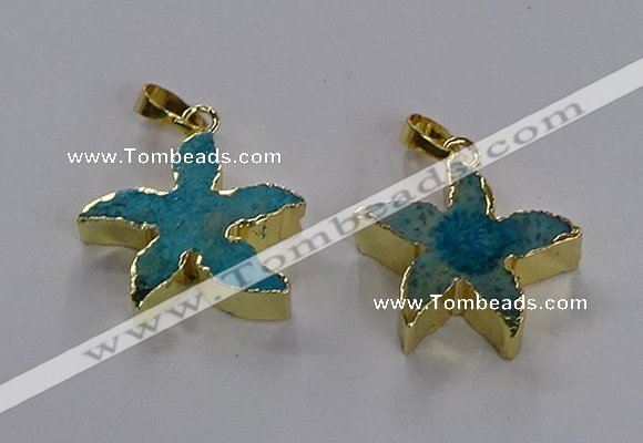 NGP3513 24*25mm starfish fossil coral pendants wholesale