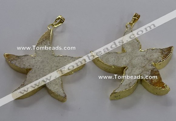 NGP3520 48*50mm starfish fossil coral pendants wholesale