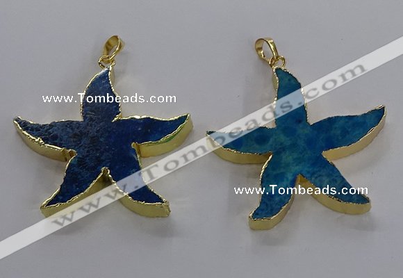 NGP3524 48*50mm starfish fossil coral pendants wholesale