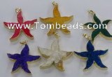 NGP3528 48*50mm starfish fossil coral pendants wholesale