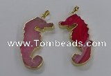 NGP3543 22*58mm - 25*55mm seahorse agate pendants wholesale