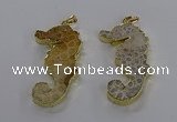 NGP3551 22*58mm - 25*55mm seahorse fossil coral pendants