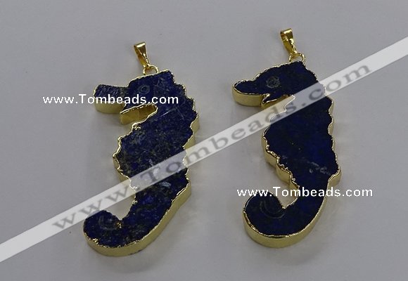 NGP3560 22*58mm - 25*55mm seahorse lapis lazuli pendants